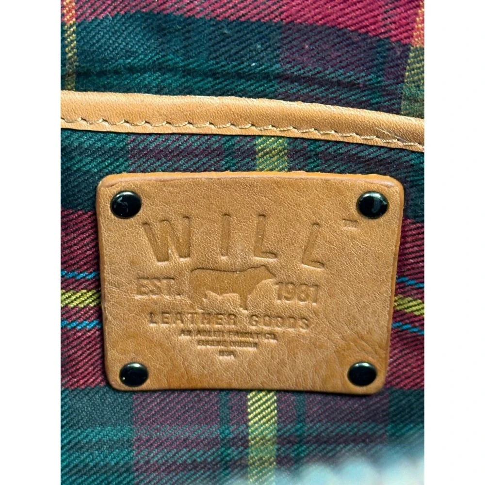 Vintage Will Leather Goods Think Leather Messenger Bag Brown Soft Flannel‎ Lined